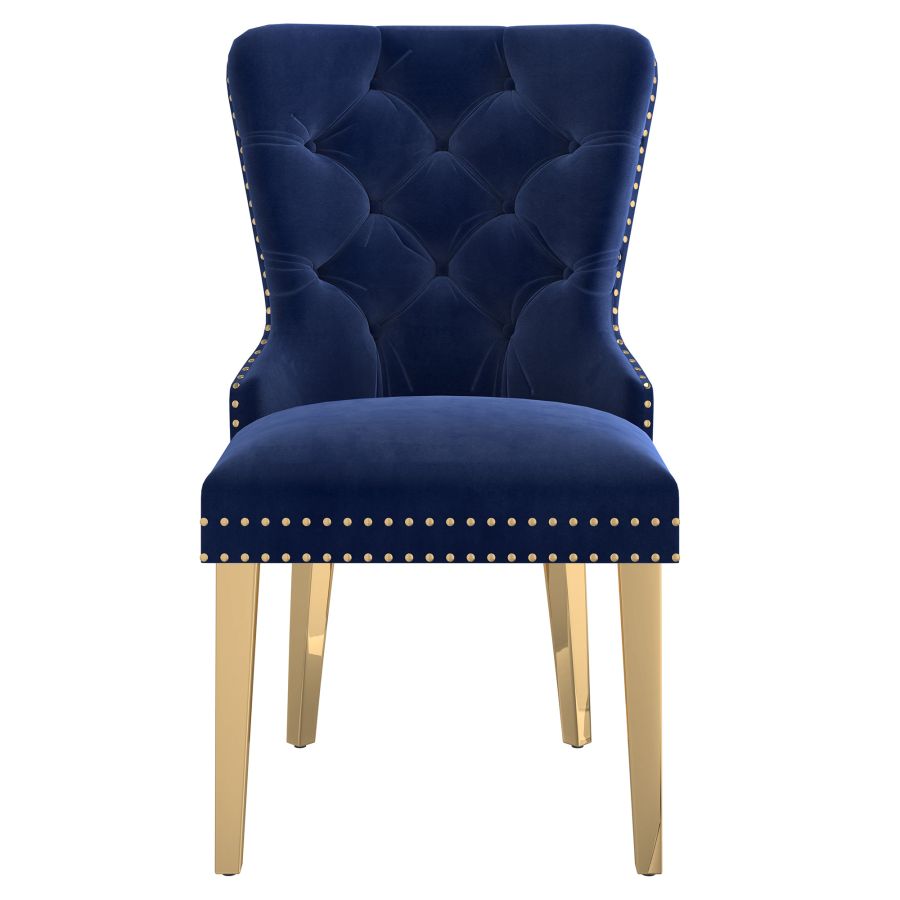 Chaise d'appoint Mizal, ensemble de 2 en bleu marine et ou ( Meuble Mtl )