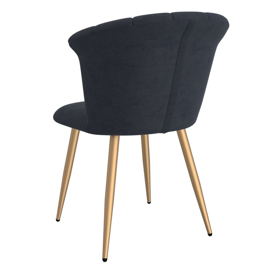 Chaise d'appoint Orchidée, ensemble de 2 en noir et or ( Meuble Mtl )