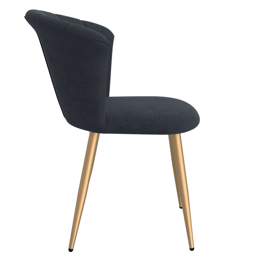 Chaise d'appoint Orchidée, ensemble de 2 en noir et or ( Meuble Mtl )
