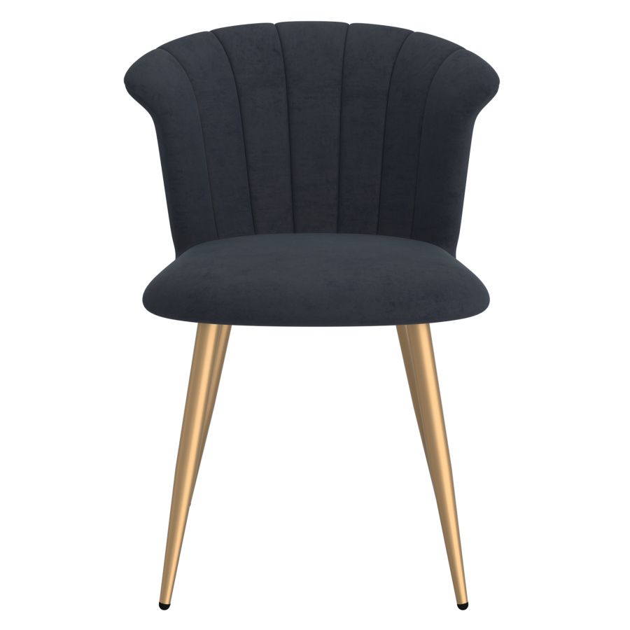 Chaise d'appoint Orchidée, ensemble de 2 en noir et or ( Meuble Mtl )