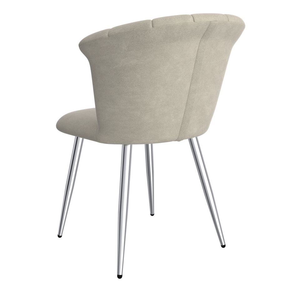Chaise d'appoint Orchidée, ensemble de 2 en gris et chrome ( Meuble Mtl )