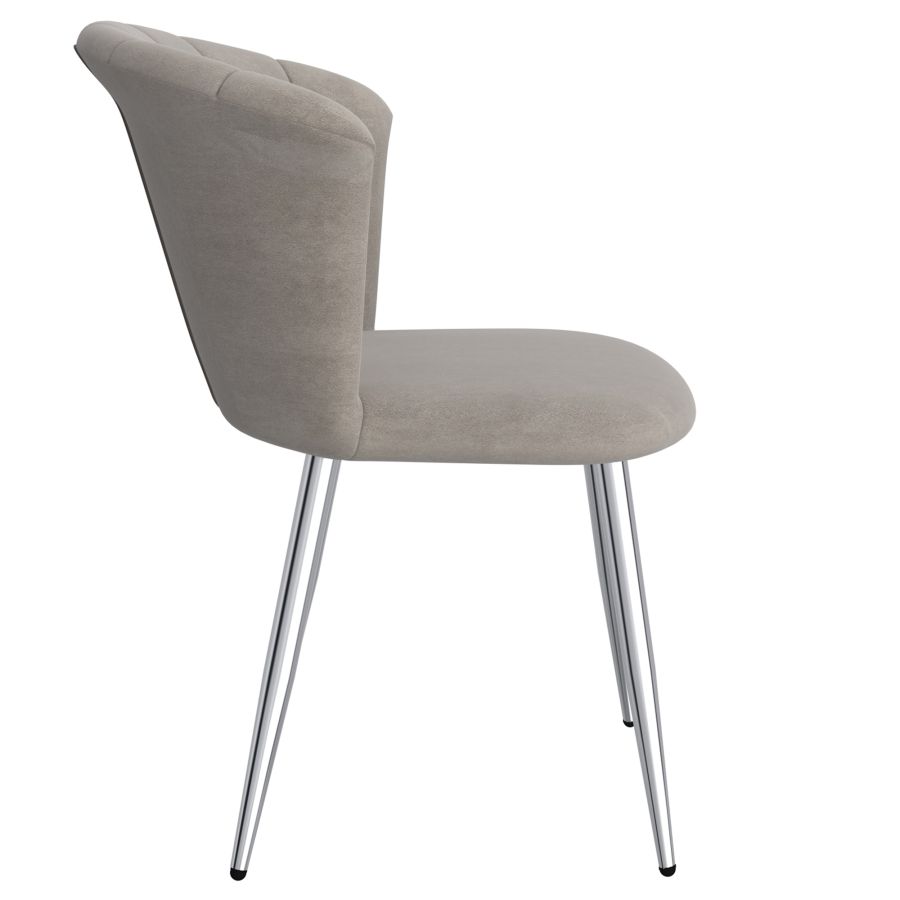 Chaise d'appoint Orchidée, ensemble de 2 en gris et chrome ( Meuble Mtl )