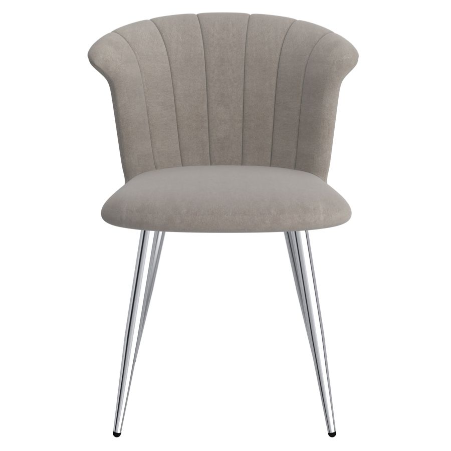 Chaise d'appoint Orchidée, ensemble de 2 en gris et chrome ( Meuble Mtl )