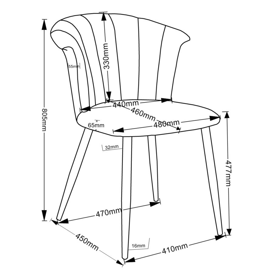 Chaise d'appoint Orchidée, ensemble de 2 en gris et chrome ( Meuble Mtl )