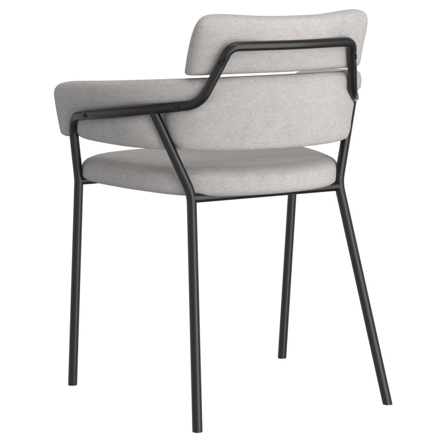 Chaise de salle à manger Axel, ensemble de 2 en gris et noir 
