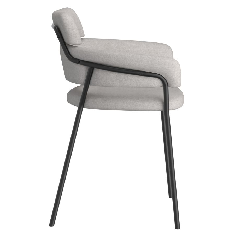 Chaise de salle à manger Axel, ensemble de 2 en gris et noir 