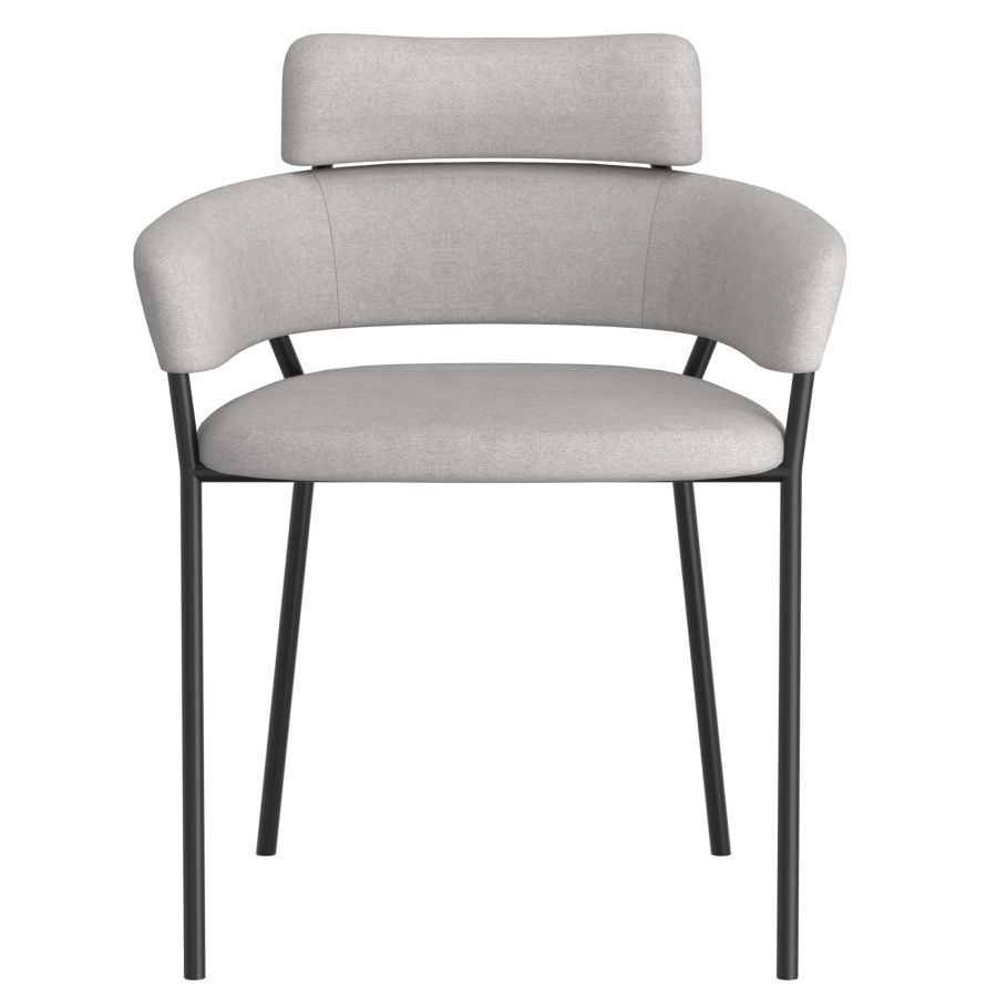 Chaise de salle à manger Axel, ensemble de 2 en gris et noir 