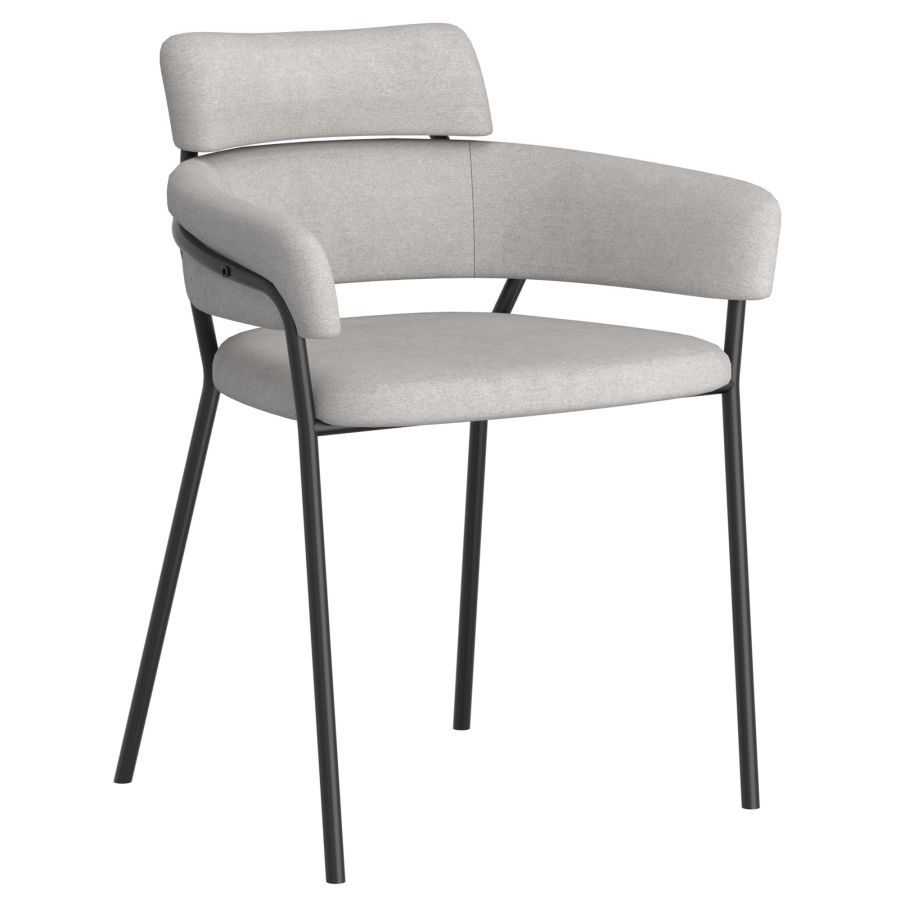 Chaise de salle à manger Axel, ensemble de 2 en gris et noir 