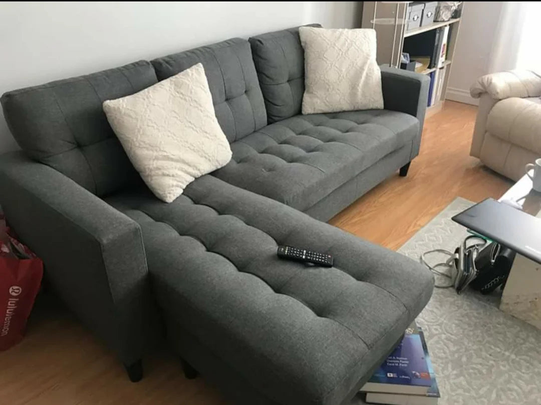 Mauritius Canapé Sectionnel Réversible – Gris Clair