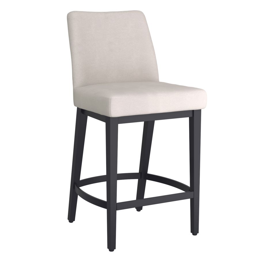 Jace 26" Tabouret de comptoir, ensemble de 2, en tissu beige et noir ( Meuble Mtl )