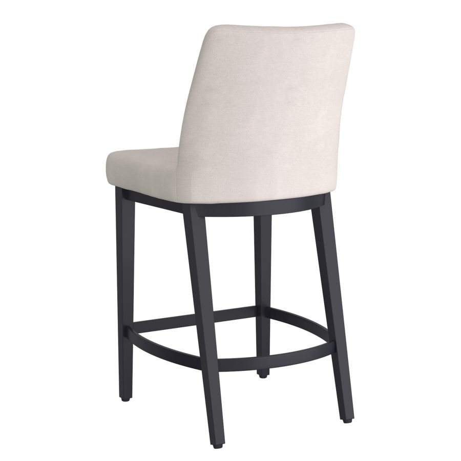 Jace 26" Tabouret de comptoir, ensemble de 2, en tissu beige et noir ( Meuble Mtl )