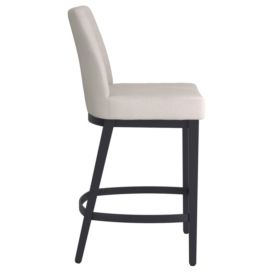 Jace 26" Tabouret de comptoir, ensemble de 2, en tissu beige et noir ( Meuble Mtl )