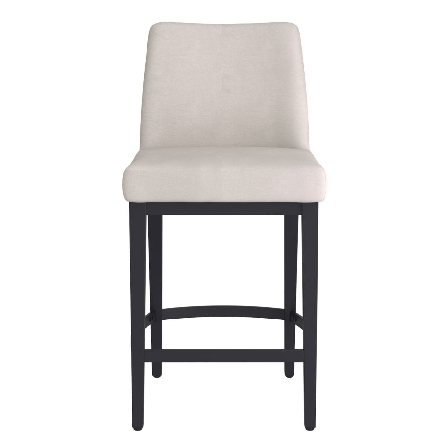 Jace 26" Tabouret de comptoir, ensemble de 2, en tissu beige et noir ( Meuble Mtl )