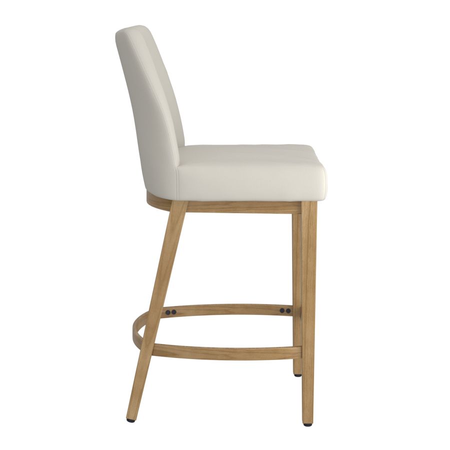 Jace 26" Tabouret de comptoir, lot de 2, en tissu beige et naturel ( Meuble Mtl )