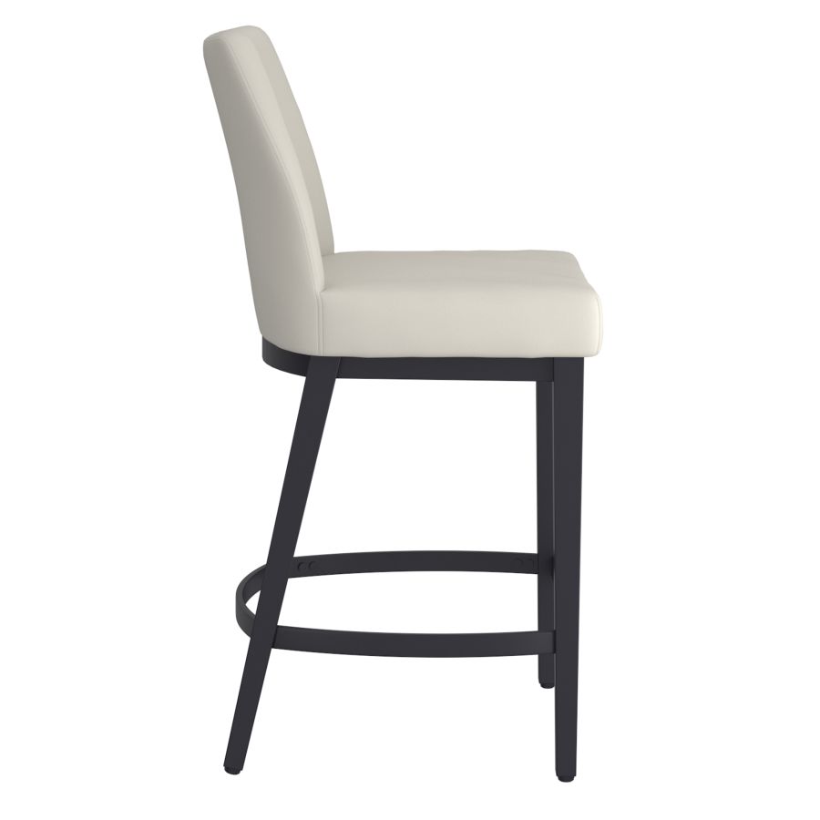 Jace 26" Tabouret de comptoir, ensemble de 2, en simili cuir beige et noir ( Meuble Mtl )