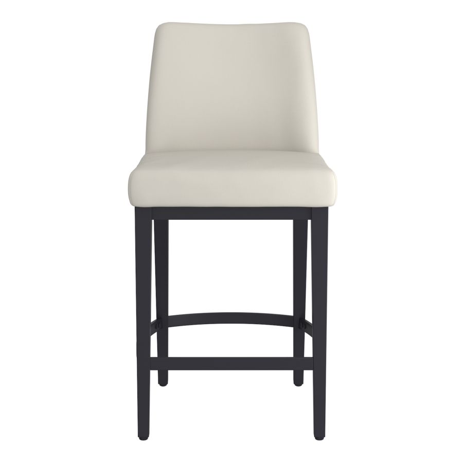 Jace 26" Tabouret de comptoir, ensemble de 2, en simili cuir beige et noir ( Meuble Mtl )
