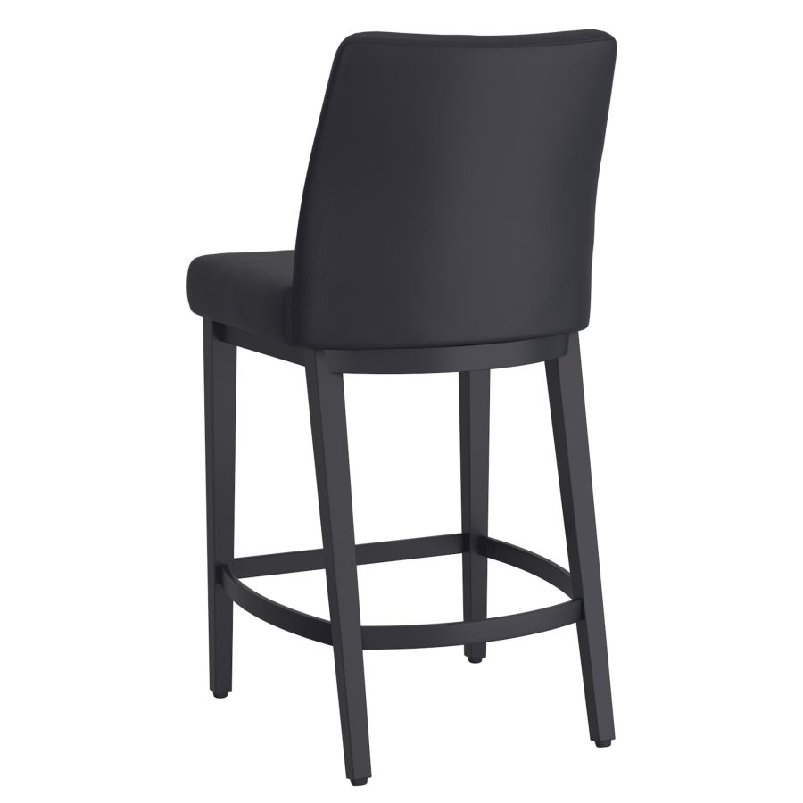 Jace 26" Tabouret de comptoir, ensemble de 2, en simili cuir noir et noir ( Meuble Mtl )
