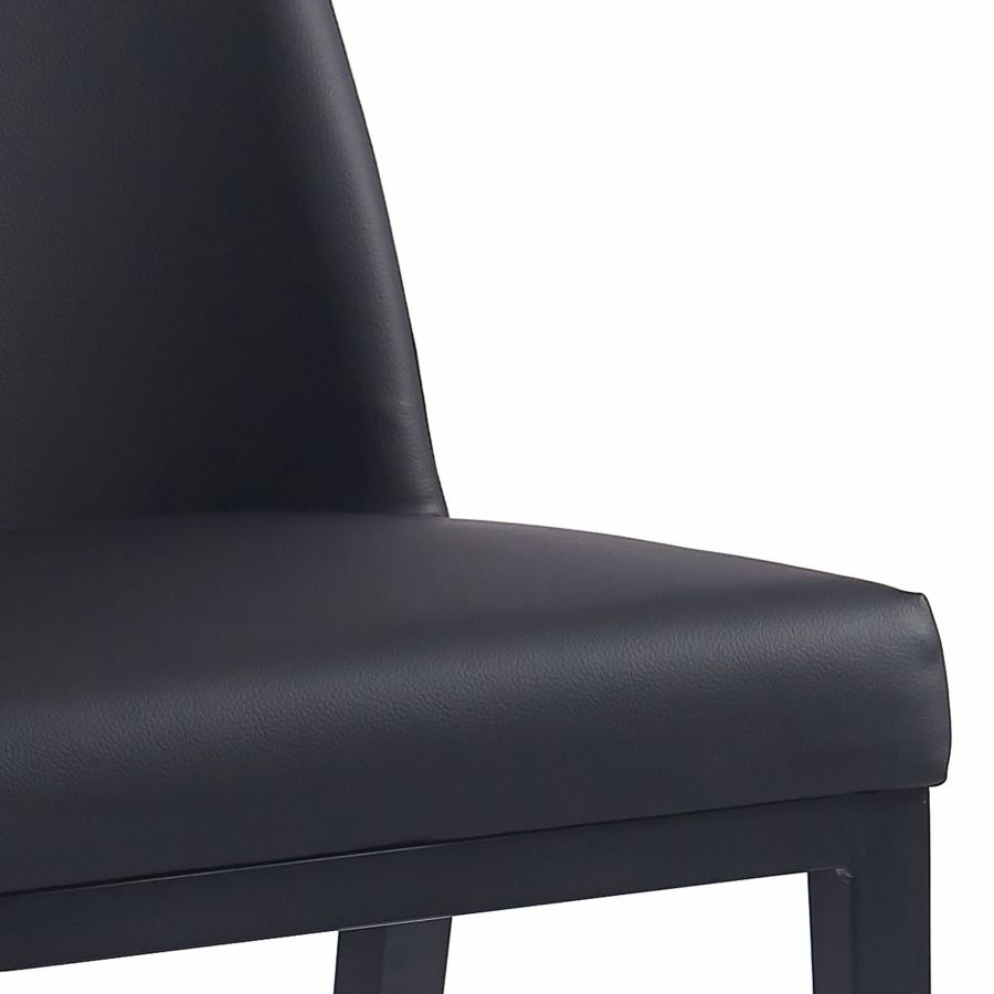 Jace 26" Tabouret de comptoir, ensemble de 2, en simili cuir noir et noir ( Meuble Mtl )
