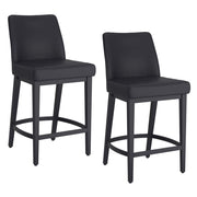 Jace 26" Tabouret de comptoir, ensemble de 2, en simili cuir noir et noir ( Meuble Mtl )