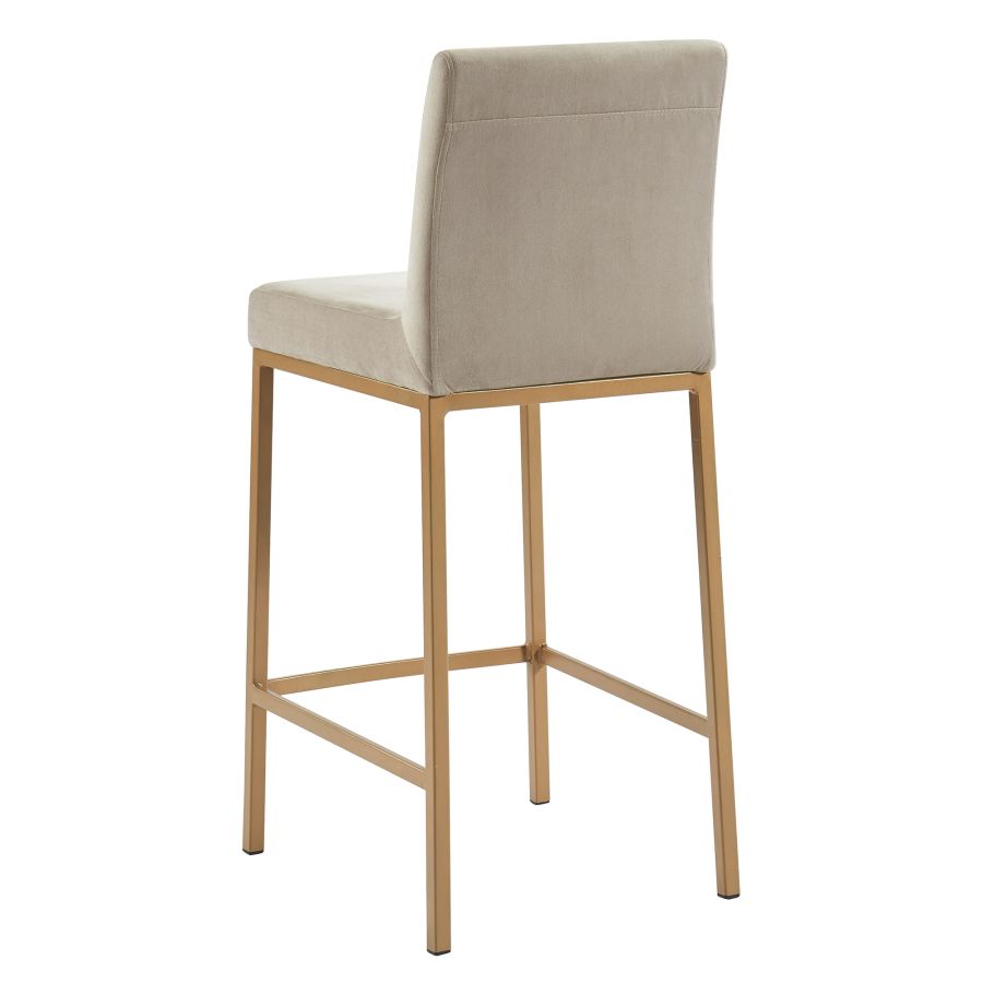 Tabouret de comptoir Diego 26", ensemble de 2, en beige et or vieilli