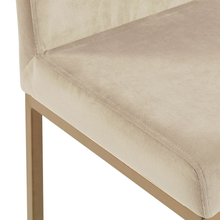 Tabouret de comptoir Diego 26", ensemble de 2, en beige et or vieilli