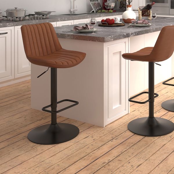 Tabouret réglable Air-Lift Kosi, ensemble de 2, en selle et noir
