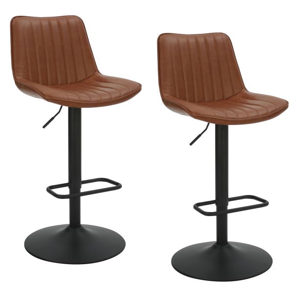 Tabouret réglable Air-Lift Kosi, ensemble de 2, en selle et noir
