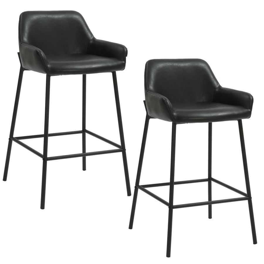 Tabouret de comptoir Baily de 26 po, ensemble de 2, en noir