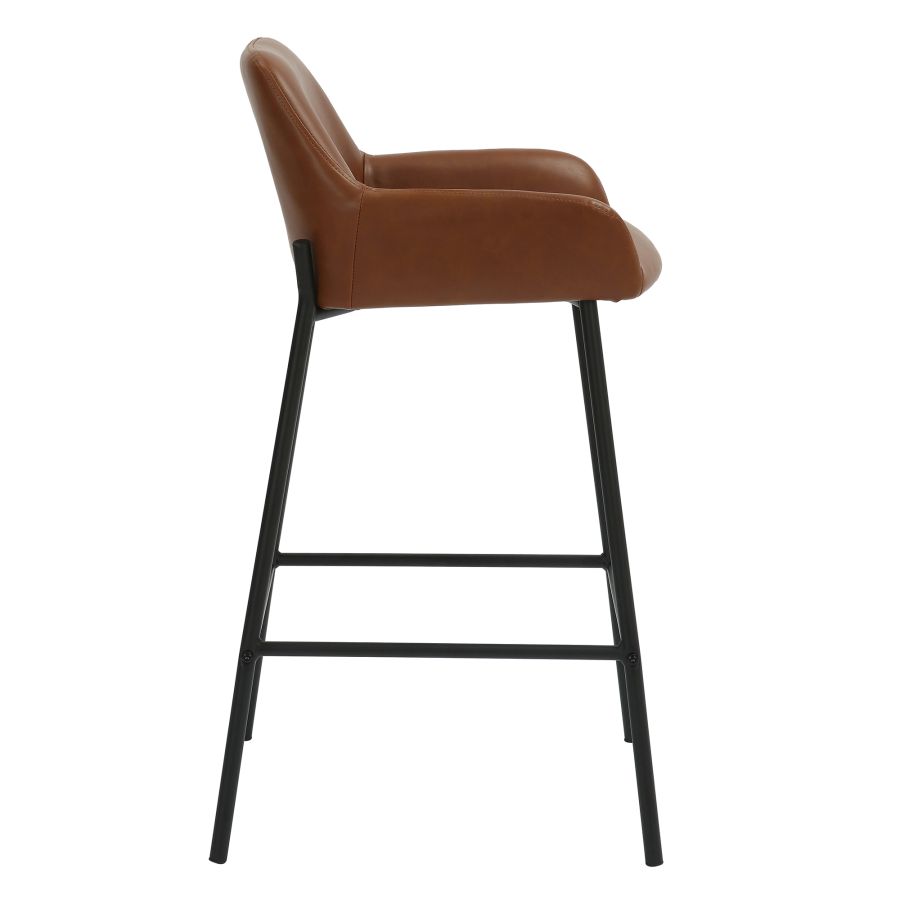Tabouret de comptoir Baily de 26 po, ensemble de 2, en selle et noir