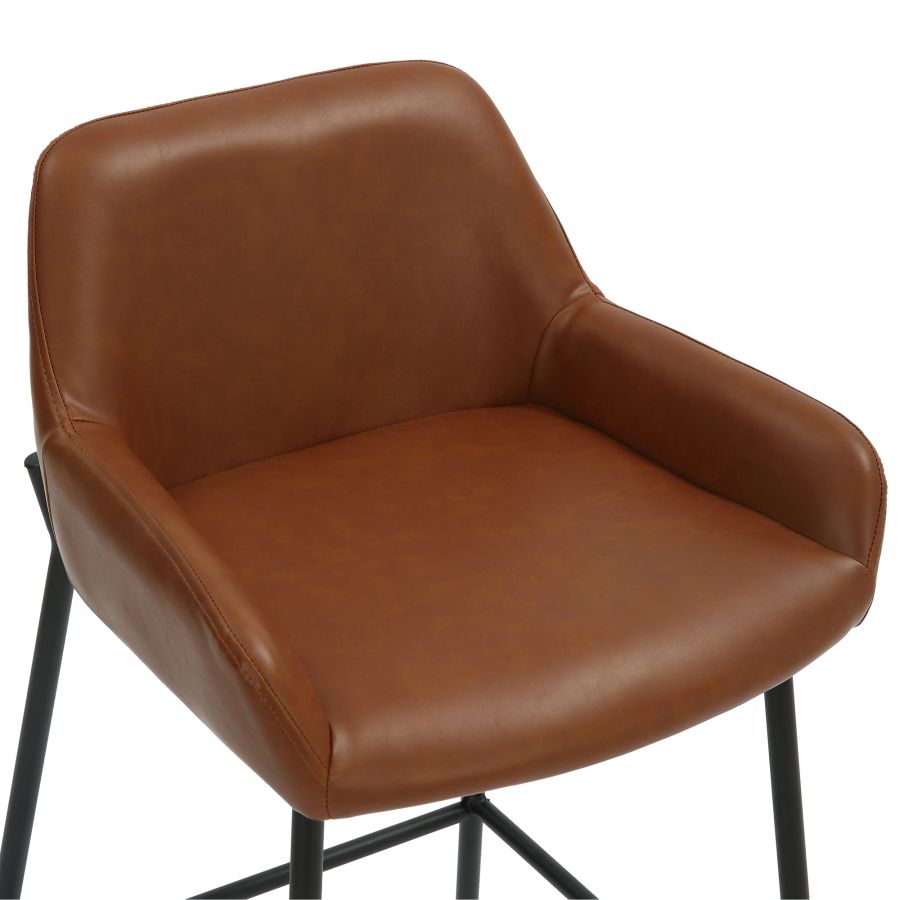 Tabouret de comptoir Baily de 26 po, ensemble de 2, en selle et noir