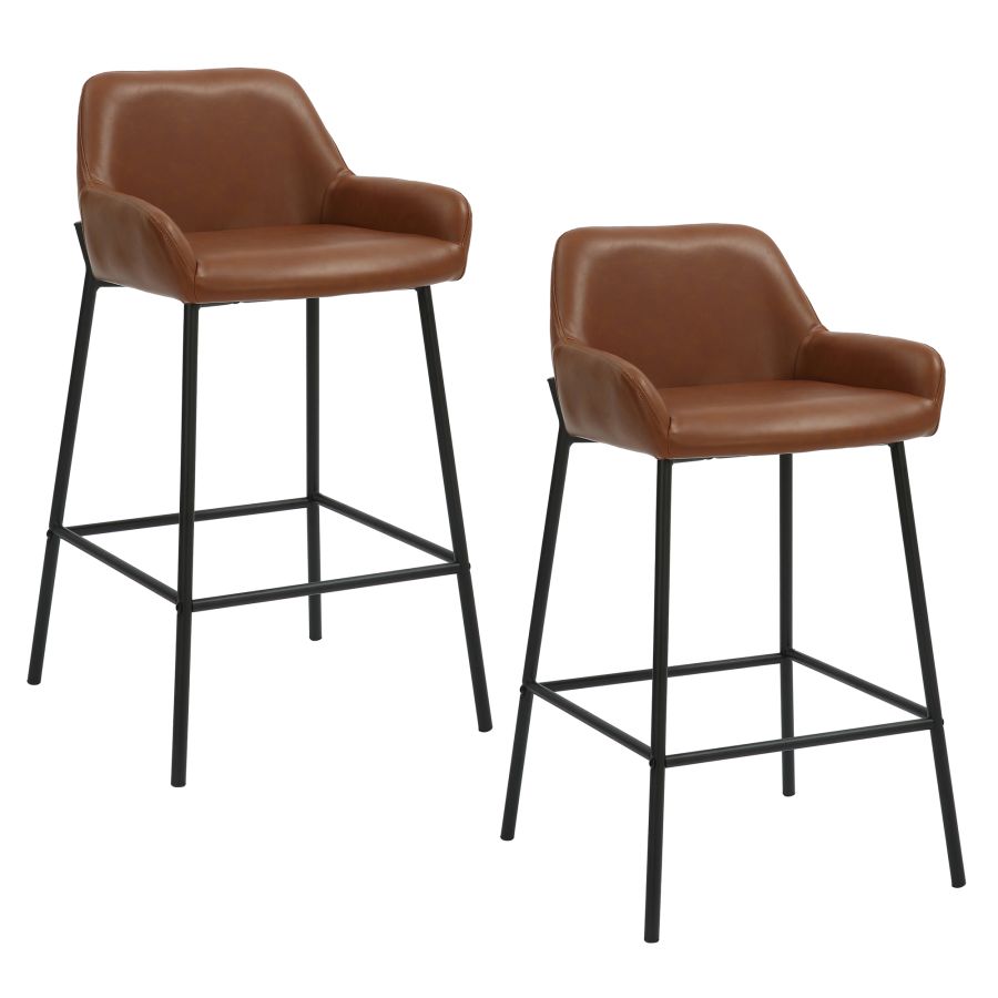 Tabouret de comptoir Baily de 26 po, ensemble de 2, en selle et noir