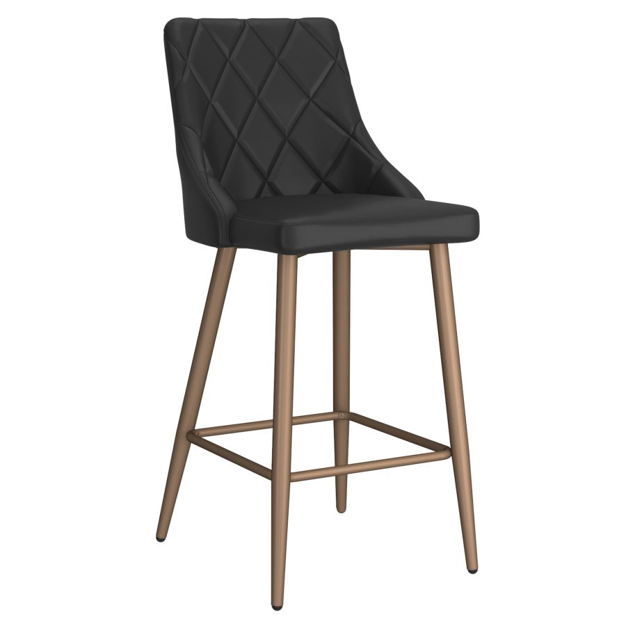 Tabouret de comptoir Antoine de 26 po, ensemble de 2, en noir ( Meuble Mtl )