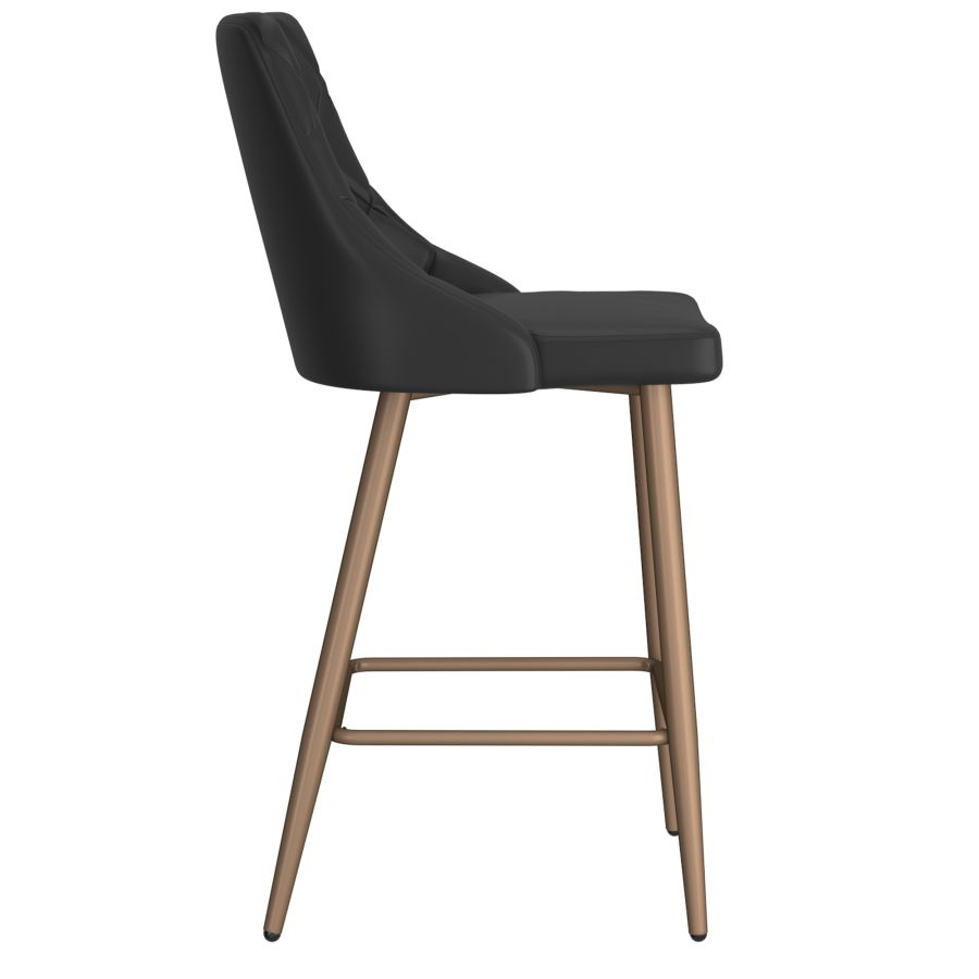 Tabouret de comptoir Antoine de 26 po, ensemble de 2, en noir ( Meuble Mtl )