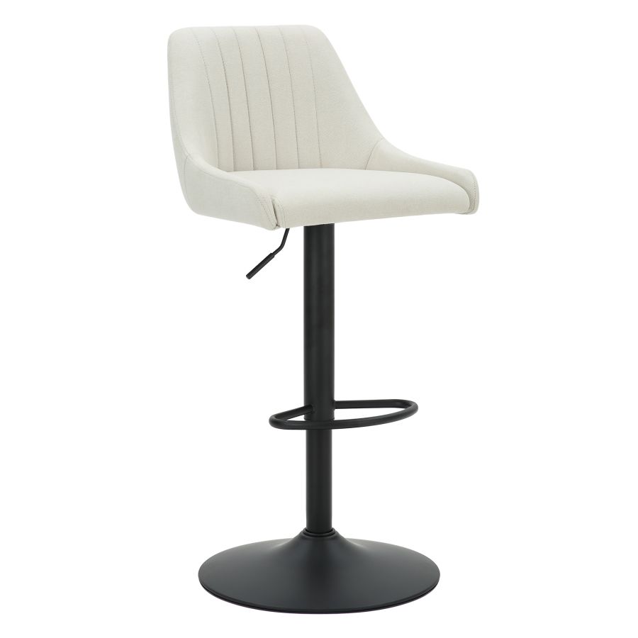 Tabouret pivotant à hauteur réglable Kron, ensemble de 2, en tissu beige ( Meuble Mtl )
