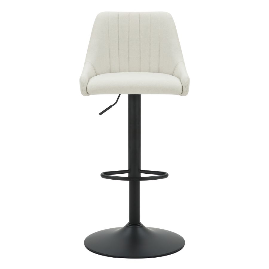 Tabouret pivotant à hauteur réglable Kron, ensemble de 2, en tissu beige ( Meuble Mtl )
