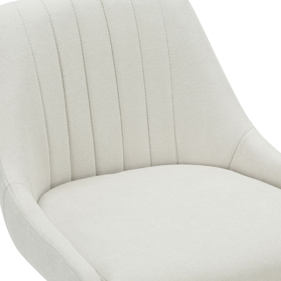 Tabouret pivotant à hauteur réglable Kron, ensemble de 2, en tissu beige ( Meuble Mtl )