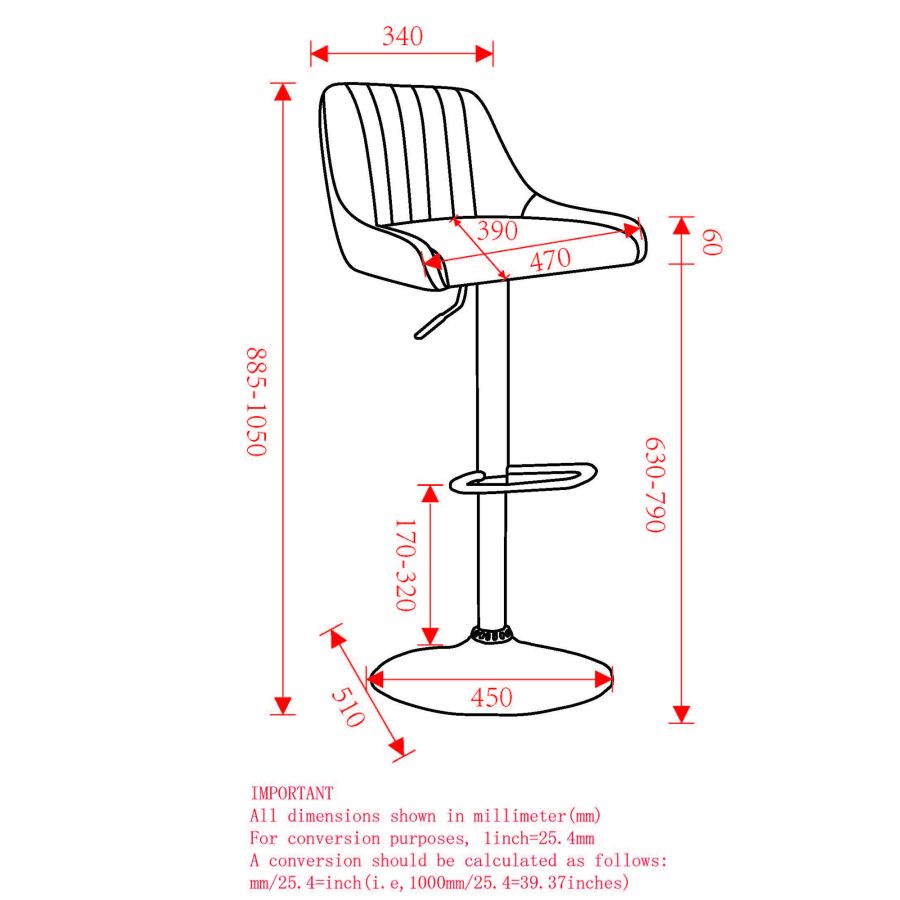 Tabouret pivotant à hauteur réglable Kron, ensemble de 2, en tissu beige ( Meuble Mtl )