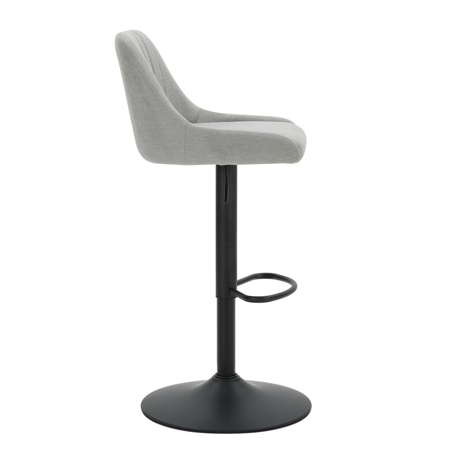 Tabouret pivotant à hauteur réglable Kron, ensemble de 2, en tissu gris ( Meuble Mtl )