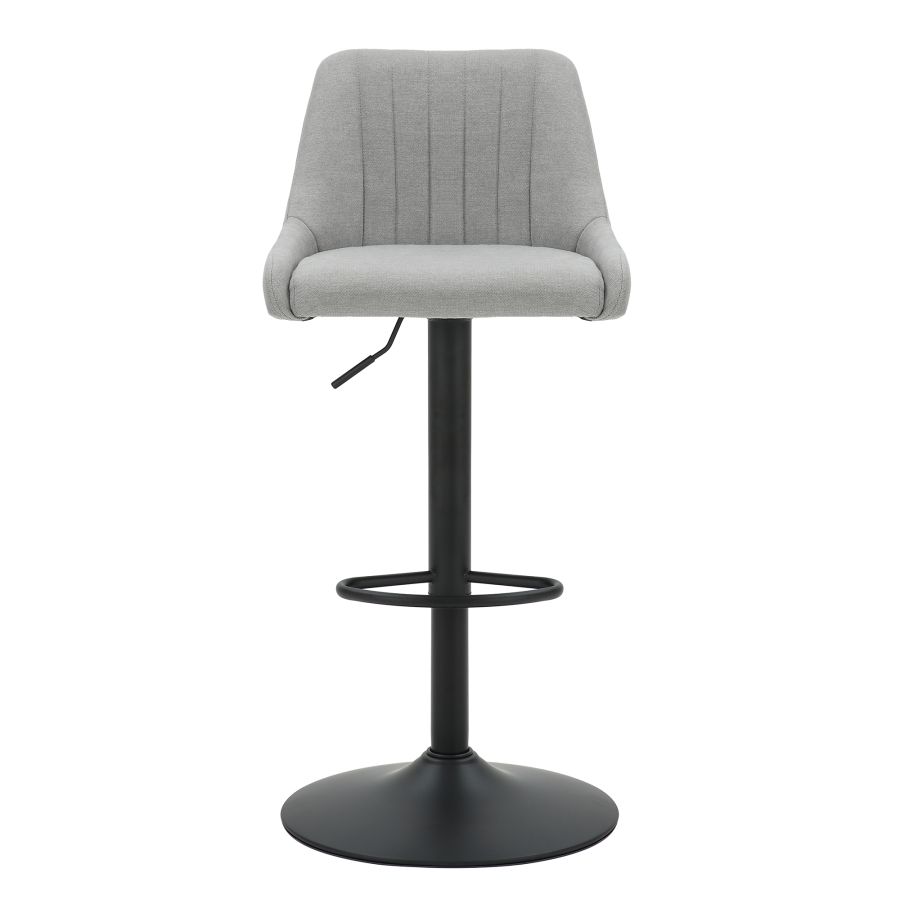 Tabouret pivotant à hauteur réglable Kron, ensemble de 2, en tissu gris ( Meuble Mtl )