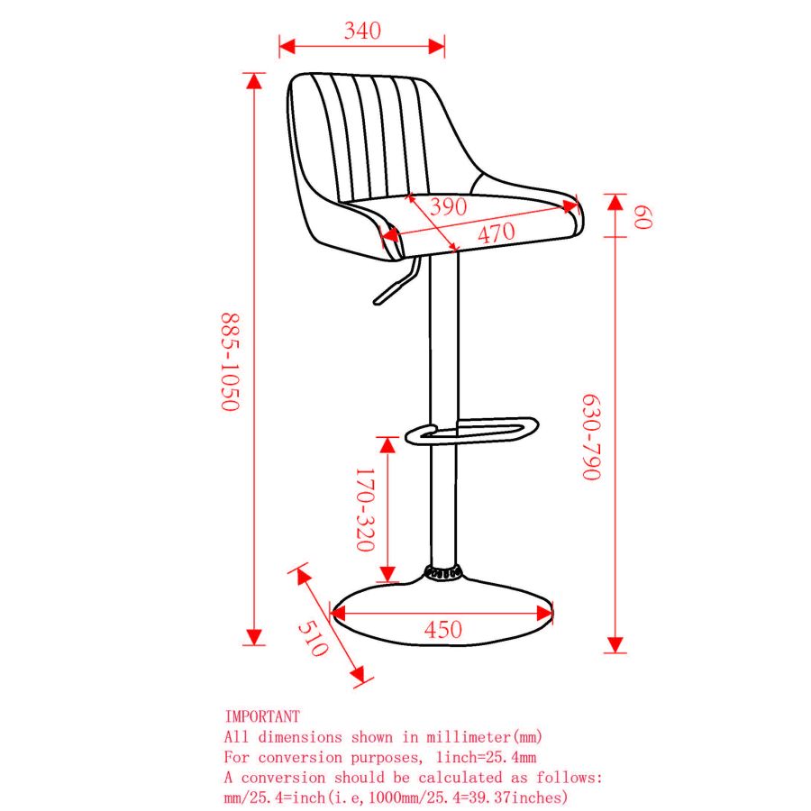 Tabouret pivotant à hauteur réglable Kron, ensemble de 2, en tissu gris ( Meuble Mtl )