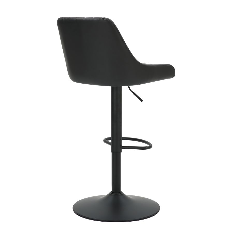Tabouret pivotant à hauteur réglable Kron, ensemble de 2, en similicuir noir ( Meuble Mtl )