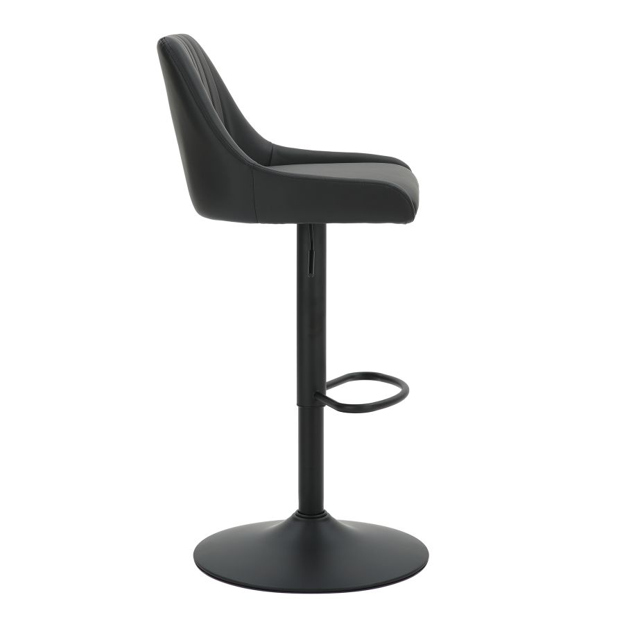 Tabouret pivotant à hauteur réglable Kron, ensemble de 2, en similicuir noir ( Meuble Mtl )