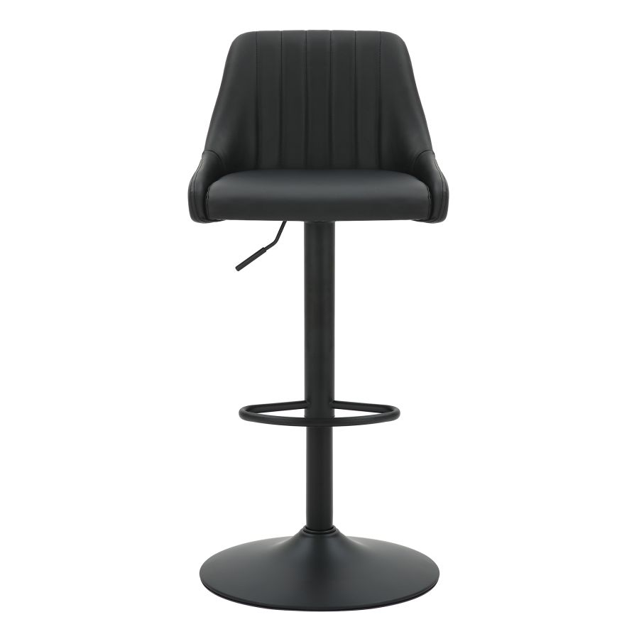 Tabouret pivotant à hauteur réglable Kron, ensemble de 2, en similicuir noir ( Meuble Mtl )