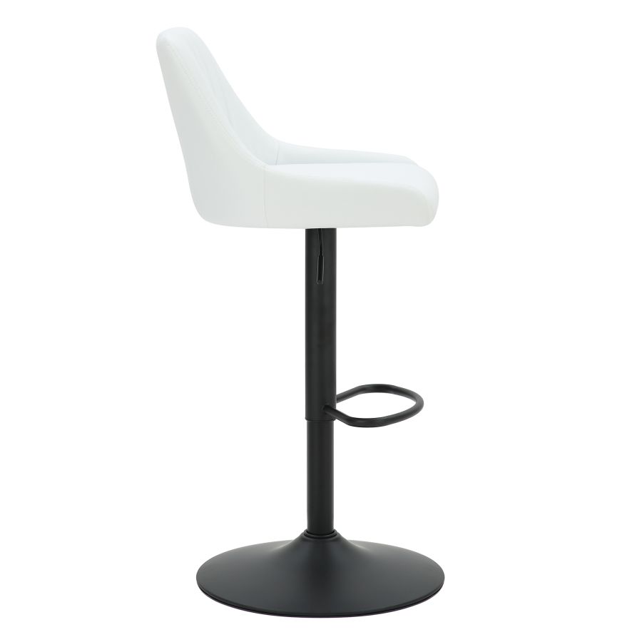 Tabouret pivotant à hauteur réglable Kron, ensemble de 2, en similicuir blanc ( Meuble Mtl )