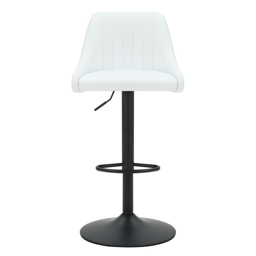 Tabouret pivotant à hauteur réglable Kron, ensemble de 2, en similicuir blanc ( Meuble Mtl )