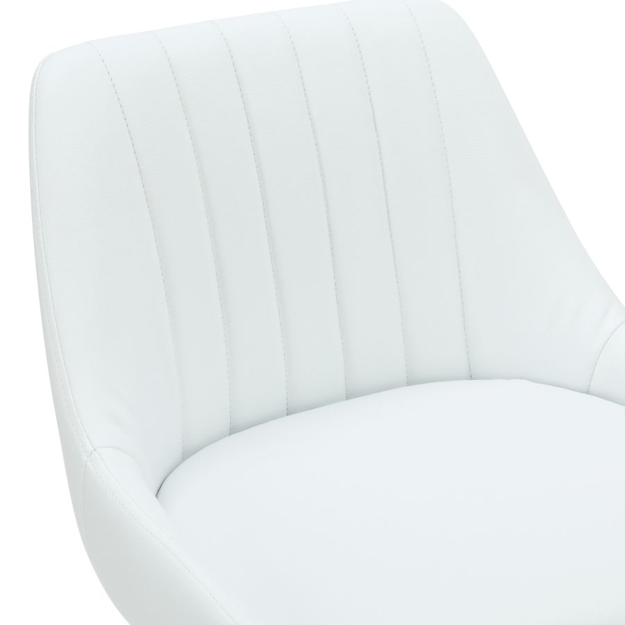 Tabouret pivotant à hauteur réglable Kron, ensemble de 2, en similicuir blanc ( Meuble Mtl )