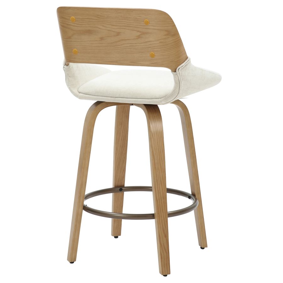 Hudson 26" Tabouret de comptoir pivotant en tissu beige et naturel ( Meuble Mtl )
