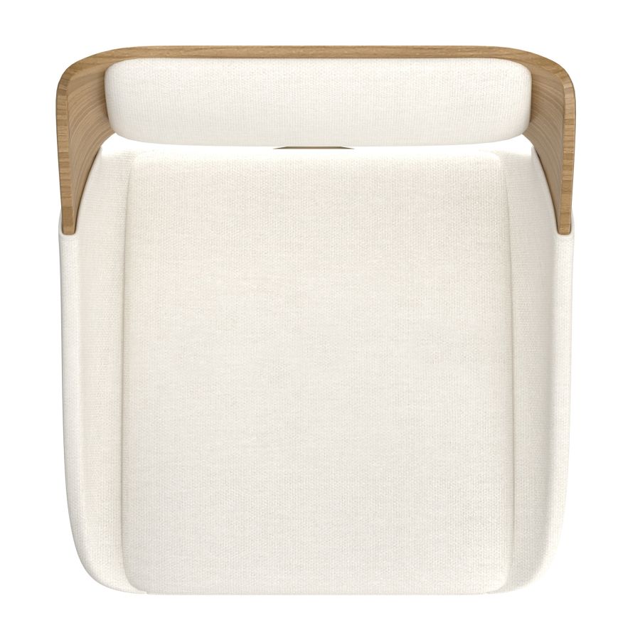Hudson 26" Tabouret de comptoir pivotant en tissu beige et naturel ( Meuble Mtl )