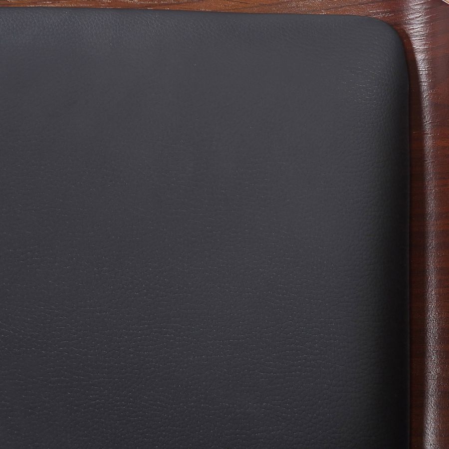 Tabouret de comptoir Hudson de 26 po avec pivot en similicuir noir et noyer ( Meuble Mtl )