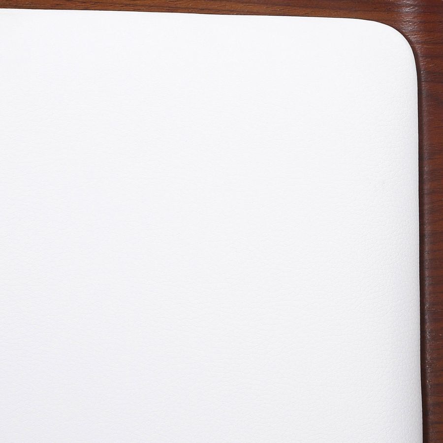 Tabouret de comptoir Hudson de 26 po avec pivot en similicuir blanc et noyer ( Meuble Mtl )